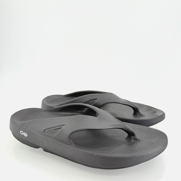 Oofos Mens OOriginal Sandal Size 11 Black Sport Recovery Shoe Thong Slide Comfy - Picture 1 of 13